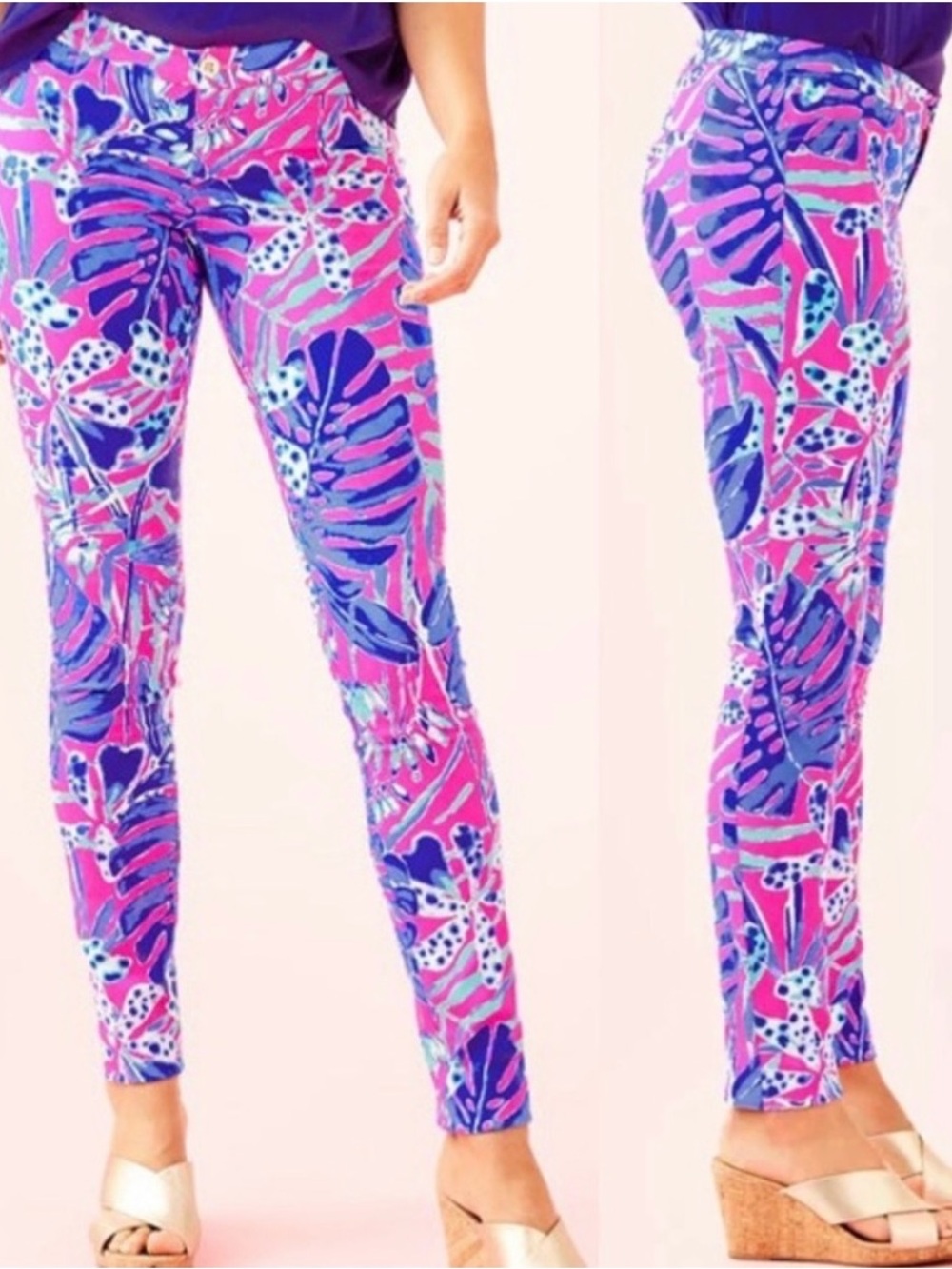 Lilly Pulitzer Kelly Skinny Ankle Pants, Cliffside Garden, Sz 2, NWT